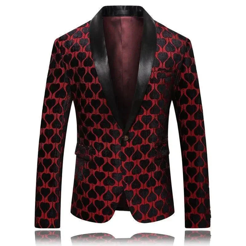 Heidi-Mode | Herren Blazer - Roter Reverskragen Smoking Blazer - Image 6