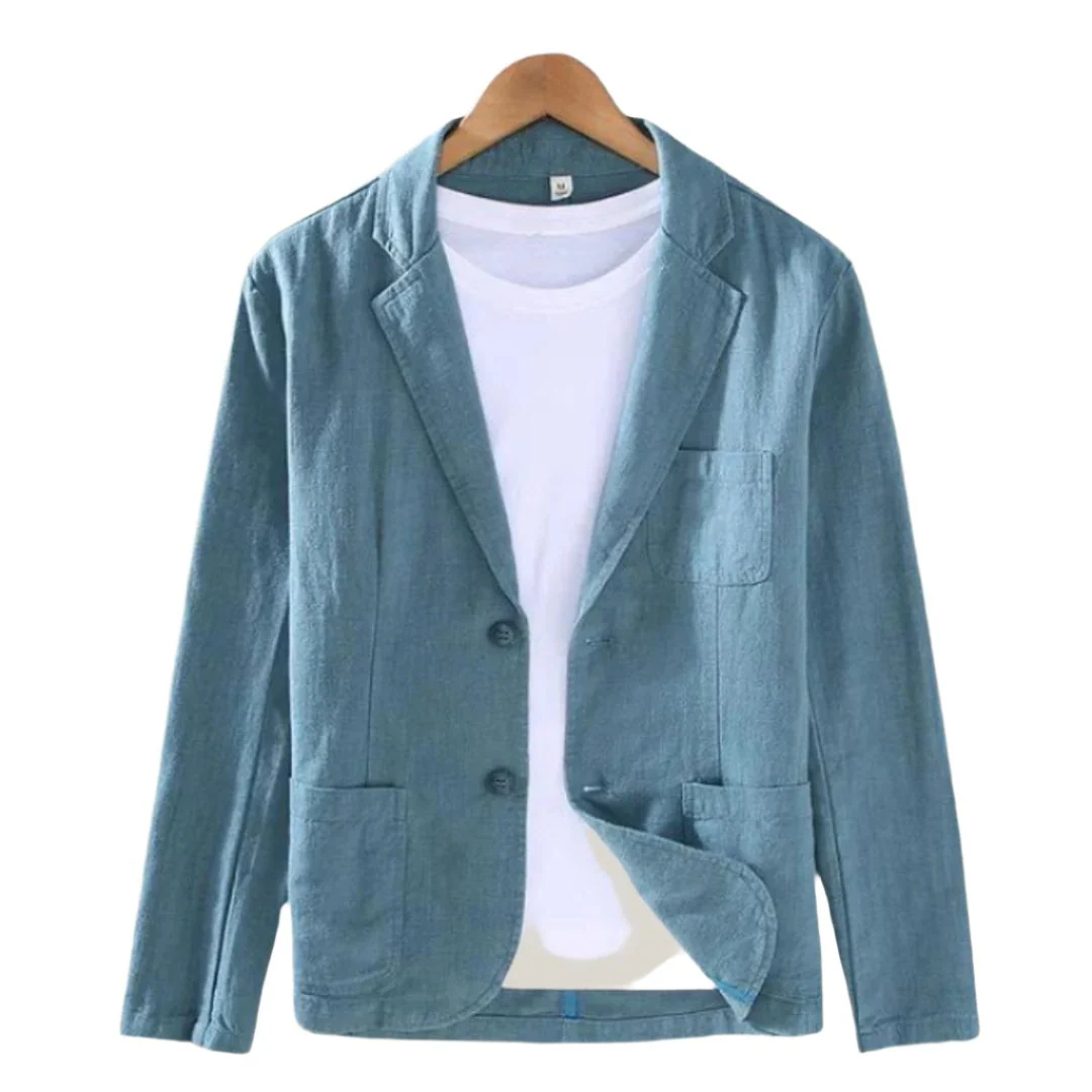 Heidi-Mode | Herren Eleganter Italienischer Leinenblazer Charmante Jacke für Männer - Image 2