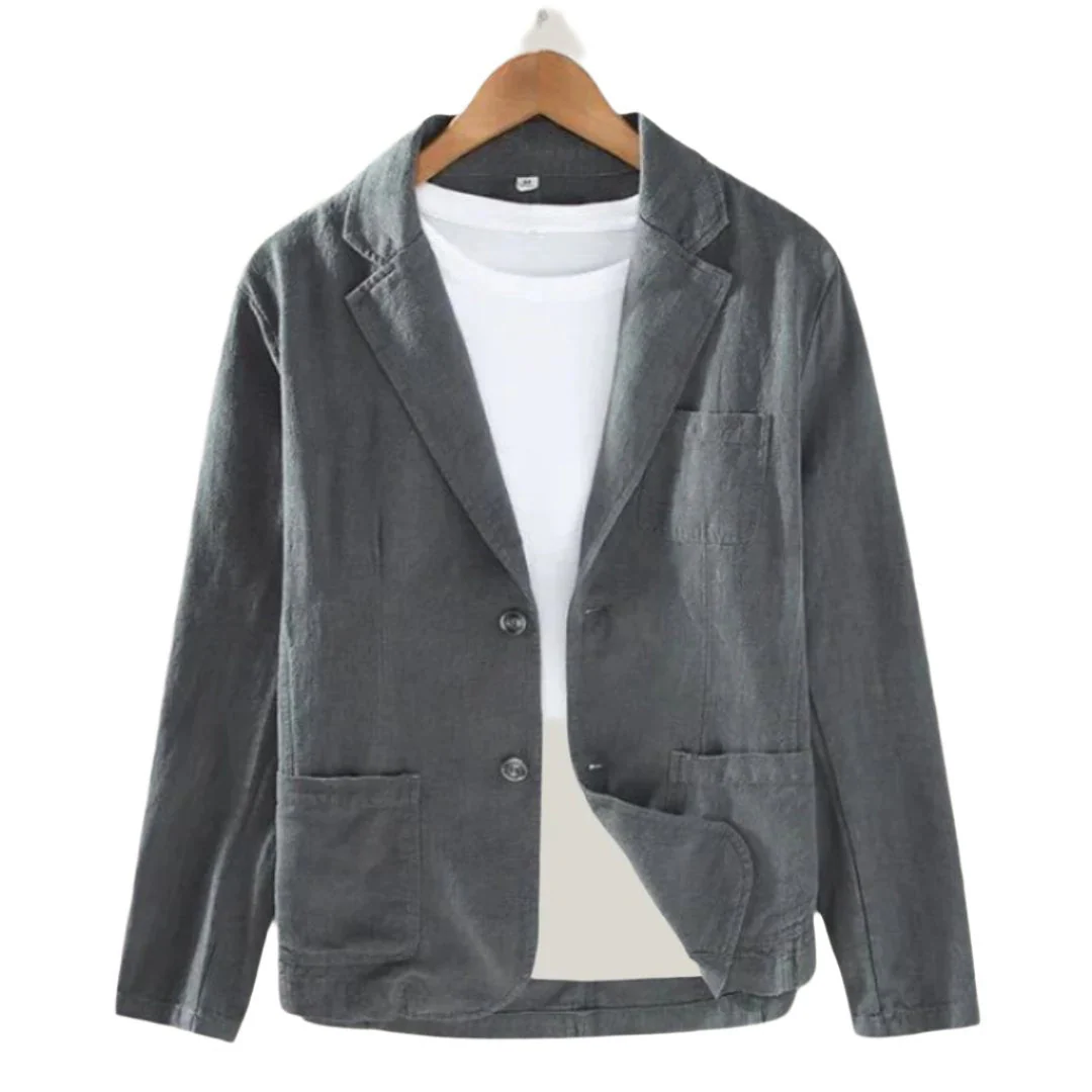 Heidi-Mode | Herren Eleganter Italienischer Leinenblazer Charmante Jacke für Männer - Image 4