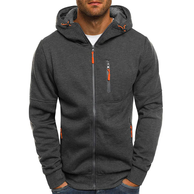 Heidi-Mode | Herren Kapuzenpulli mit Reißverschluss Schwarz Kapuzenpullover - Image 11