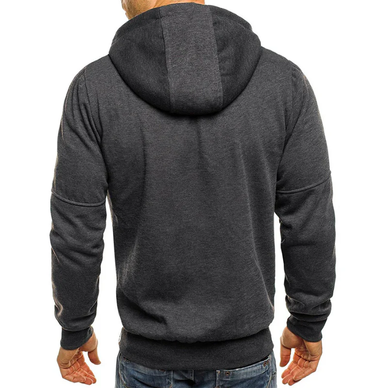 Heidi-Mode | Herren Kapuzenpulli mit Reißverschluss Schwarz Kapuzenpullover - Image 2