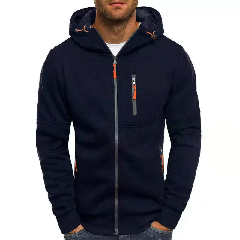 Heidi-Mode | Herren Kapuzenpulli mit Reißverschluss Schwarz Kapuzenpullover - Image 9