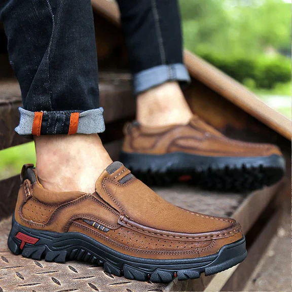Heidi-Mode | Herren-Laufschuhe Aus Leder, Leicht, Atmungsaktiv, Freizeitschuhe Zum Hineinschlüpfen - Image 4
