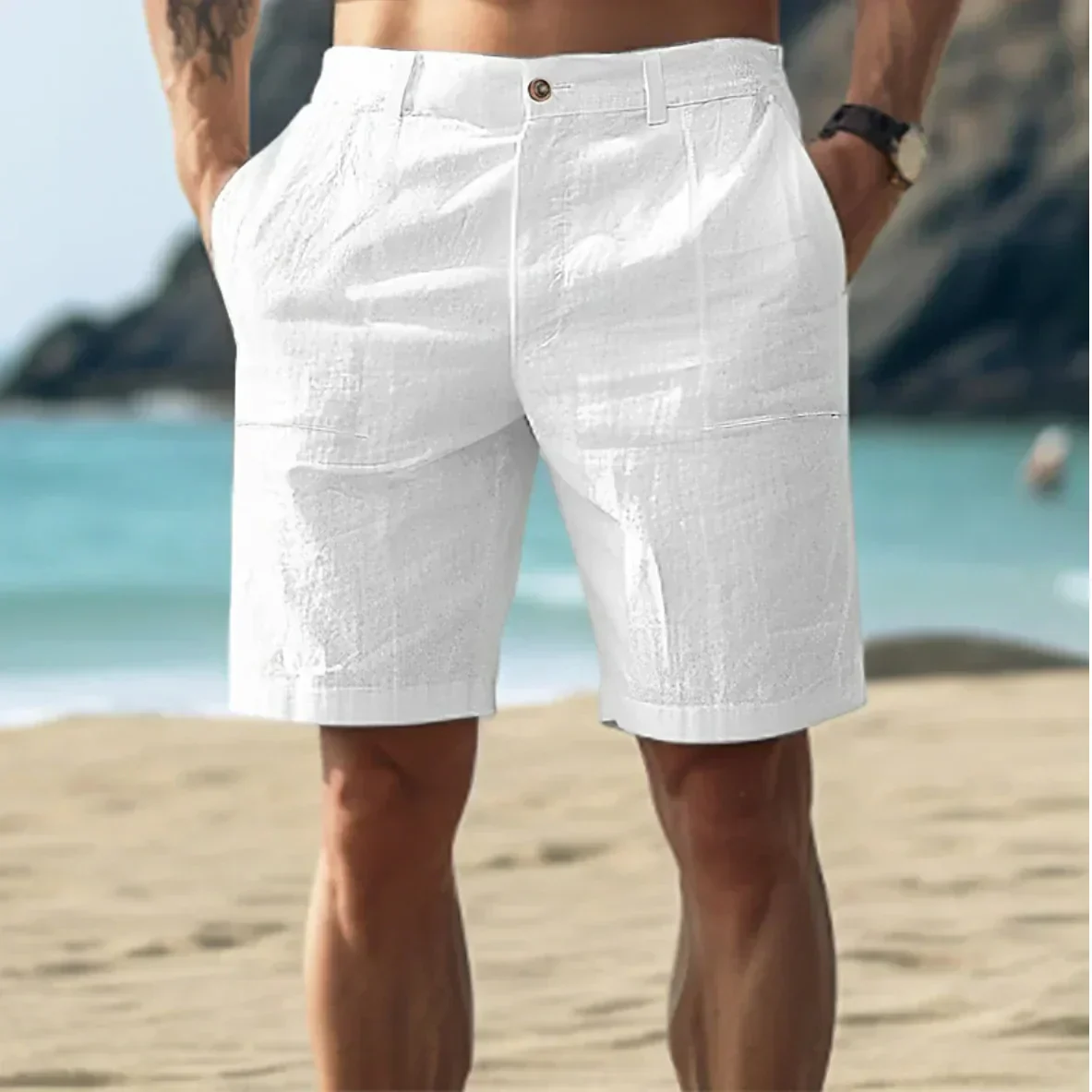 Heidi-Mode | Herren Leinen Shorts für Entspannte Sommertage