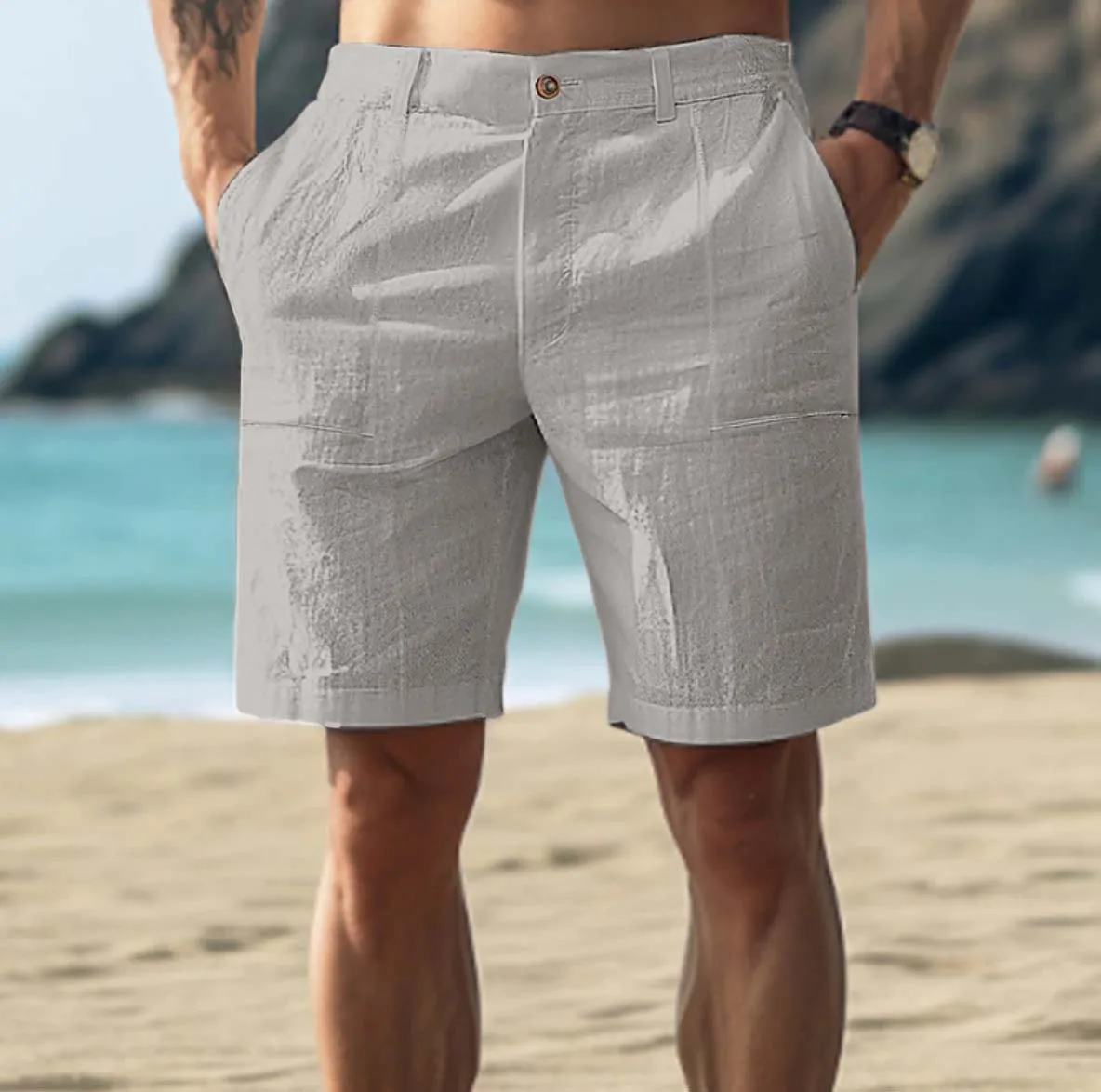 Heidi-Mode | Herren Leinen Shorts für Entspannte Sommertage - Image 3