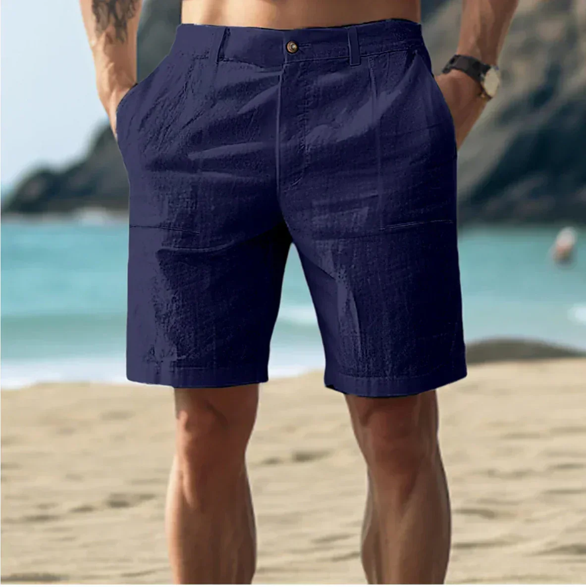 Heidi-Mode | Herren Leinen Shorts für Entspannte Sommertage - Image 4
