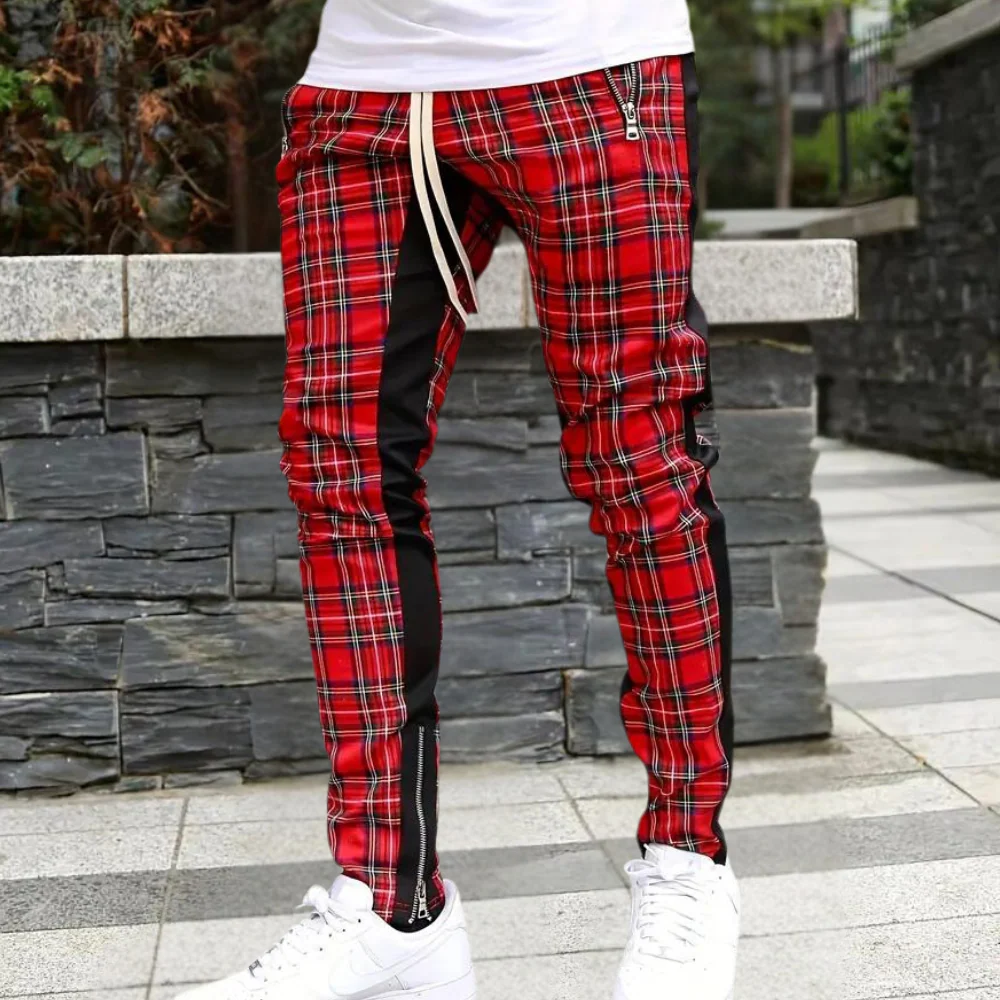 Heidi-Mode | Herren Lässig Karierte Hose Bequem mit Reißverschlusstaschen für Männer - Image 4