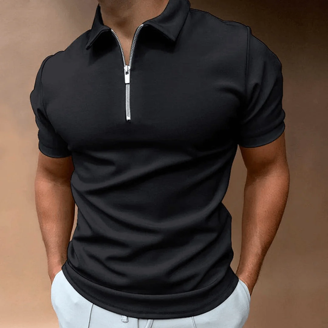 Heidi-Mode | Herren Polo Shirt Polo mit Reißverschluss und Kragen Klassisches Design & Elegant
