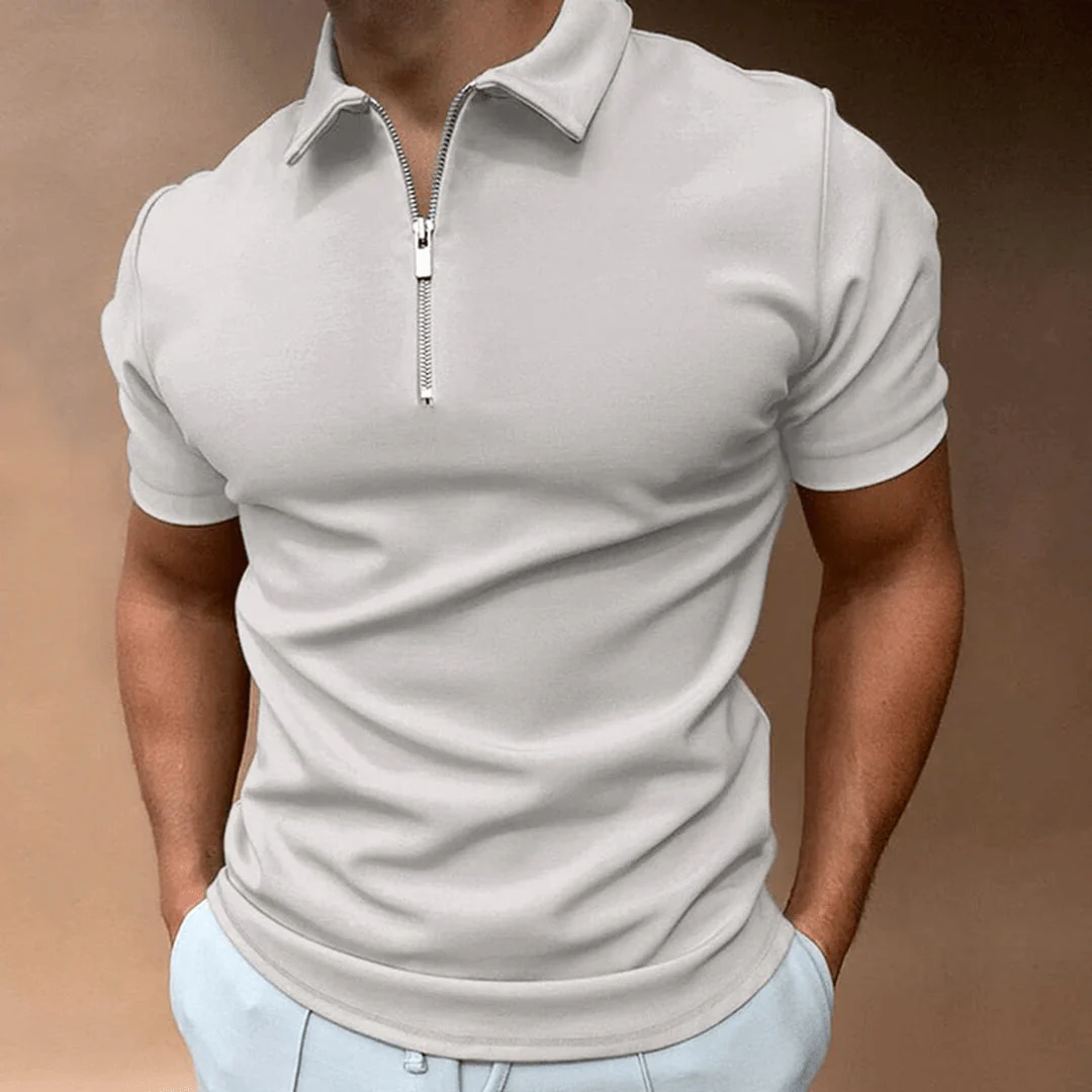 Heidi-Mode | Herren Polo Shirt Polo mit Reißverschluss und Kragen Klassisches Design & Elegant - Image 4