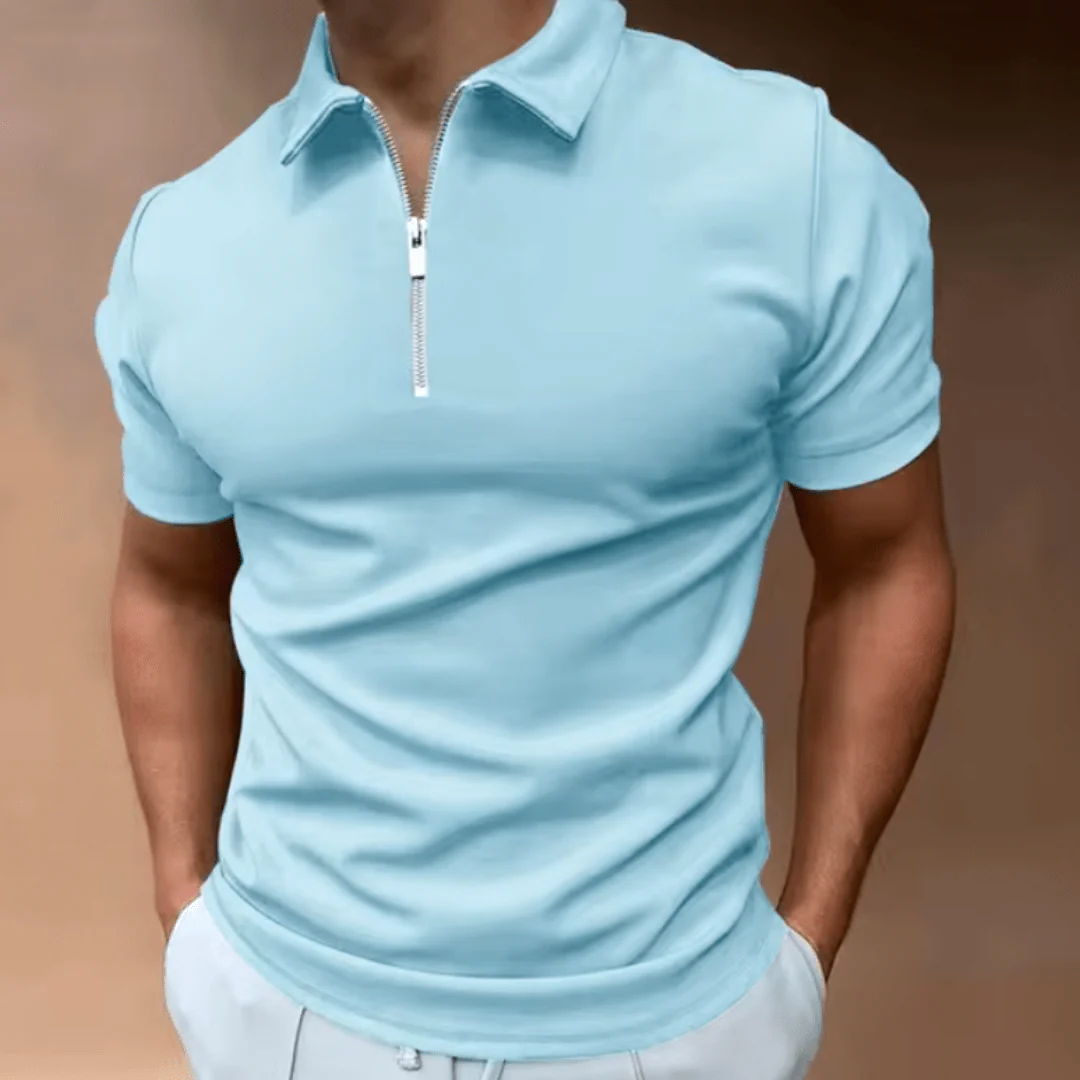 Heidi-Mode | Herren Polo Shirt Polo mit Reißverschluss und Kragen Klassisches Design & Elegant - Image 6