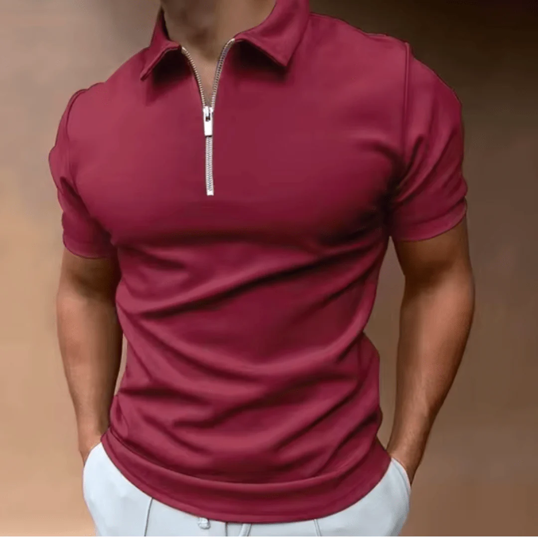Heidi-Mode | Herren Polo Shirt Polo mit Reißverschluss und Kragen Klassisches Design & Elegant - Image 9