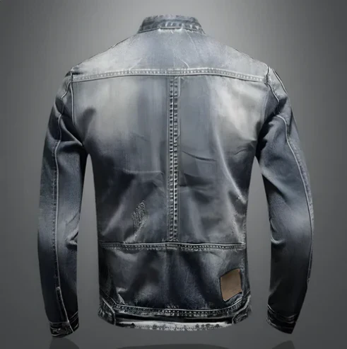 Heidi-Mode | Herren Reißverschluss Denim Jacke - Image 2