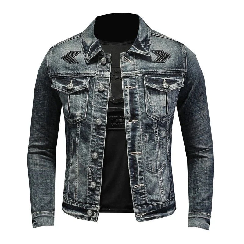 Heidi-Mode | Herren Schwarze Denimjacke - Stonewashed-Stil - Image 3