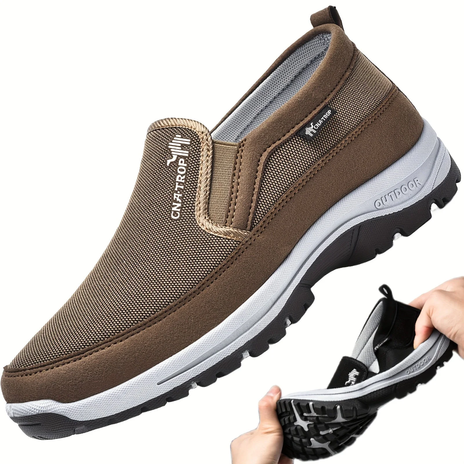 Heidi-Mode | Herren Slip On Sneaker Loafer Atmungsaktiv und Bequem