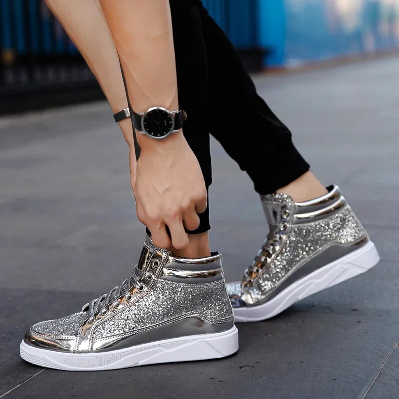 Heidi-Mode | Herren Basket Schuhe mit Glänzendem Effekt - Image 7