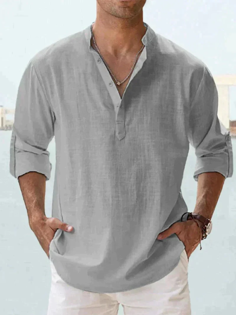 Heidi-Mode | Herren Stilvolles Leinenhemd Elegant Im Sommer für Männer - Image 8