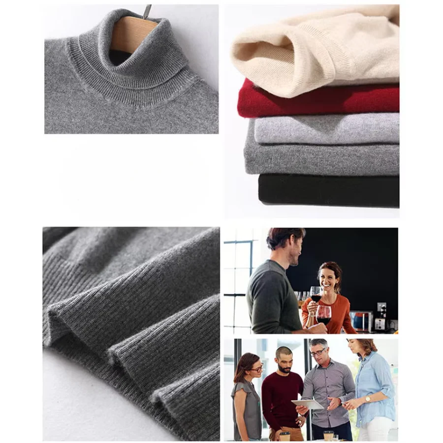 Heidi-Mode | Herren Wollpullover mit Rollkragen und Schlankem Design - Image 11