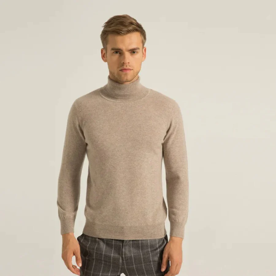 Heidi-Mode | Herren Wollpullover mit Rollkragen und Schlankem Design - Image 2