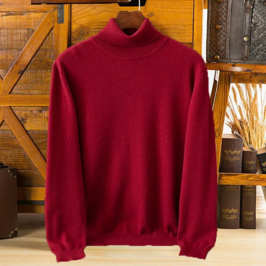 Heidi-Mode | Herren Wollpullover mit Rollkragen und Schlankem Design - Image 33