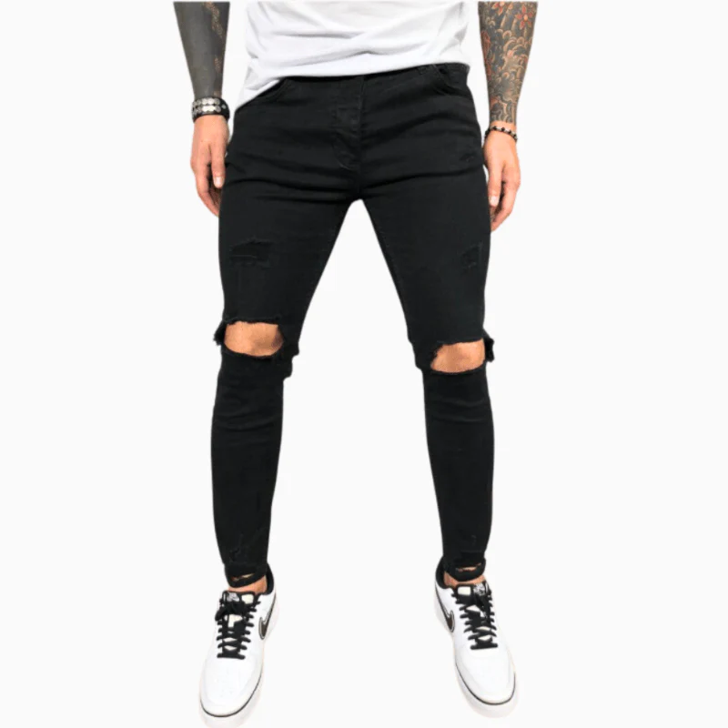 Heidi-Mode | Herrenhose Trendy Skinny Jeans mit Rissen Bequem & Stretch