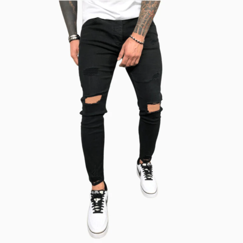 Heidi-Mode | Herrenhose Trendy Skinny Jeans mit Rissen Bequem & Stretch - Image 3