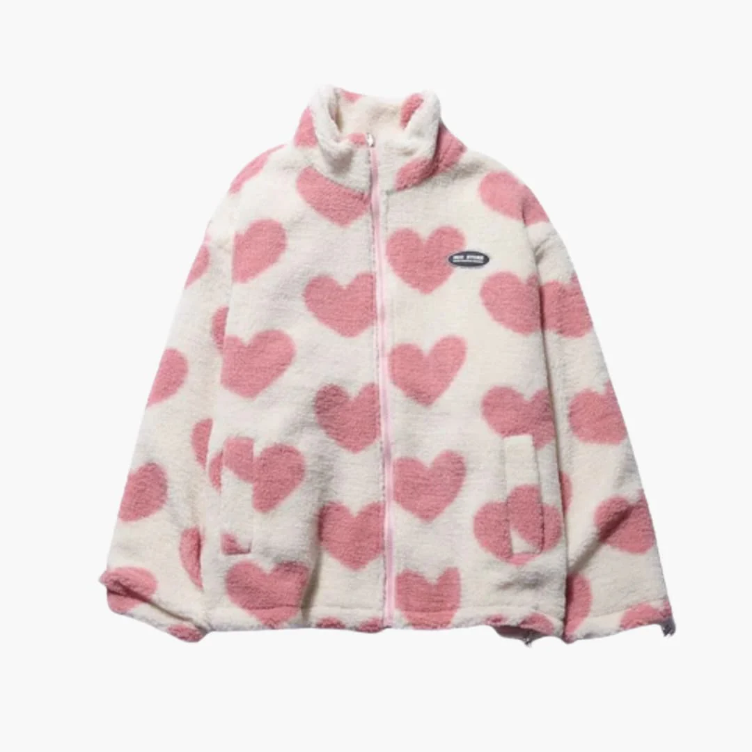 Damen Winterjacke Aus Polyester mit Herz-Muster & Wärmender Fütterung Heidi-Mode - Image 9