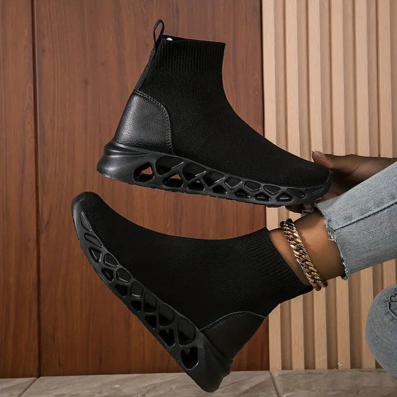 Heidi-Mode | Hohe Sneakers Dehnbare Atmungsaktive Obermaterial Leichtgewicht Stoßdämpfende Sohle Slip-On - Image 4