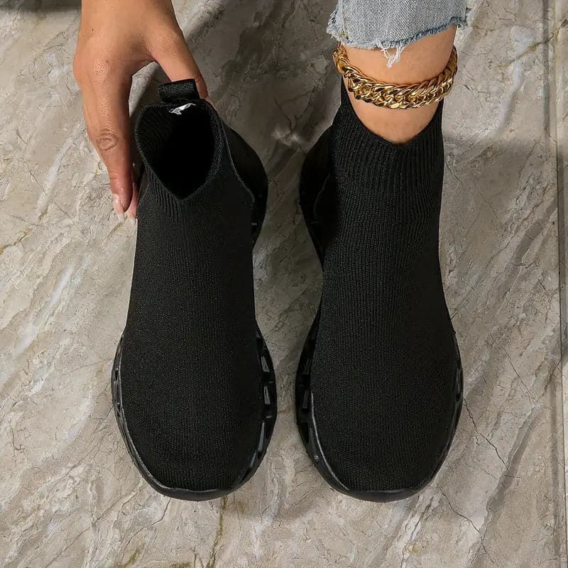 Heidi-Mode | Hohe Sneakers Dehnbare Atmungsaktive Obermaterial Leichtgewicht Stoßdämpfende Sohle Slip-On - Image 5