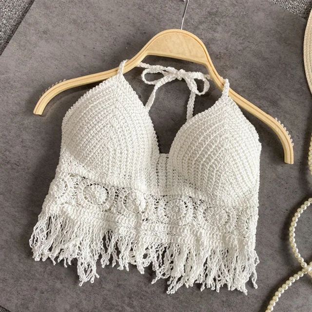 Heidi-Mode | Häkel Bikini Bh Im Boho Stil mit Quaste