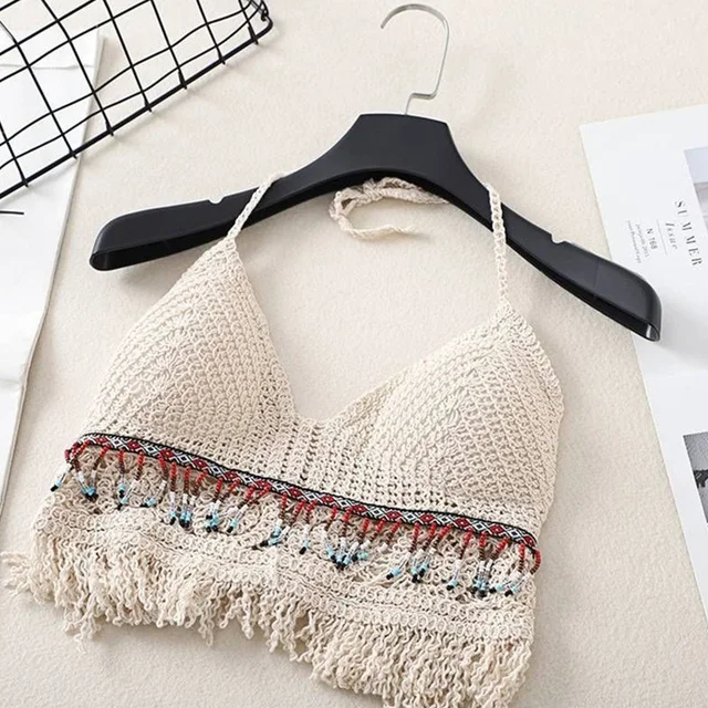 Heidi-Mode | Häkel Bikini Bh Im Boho Stil mit Quaste - Image 10