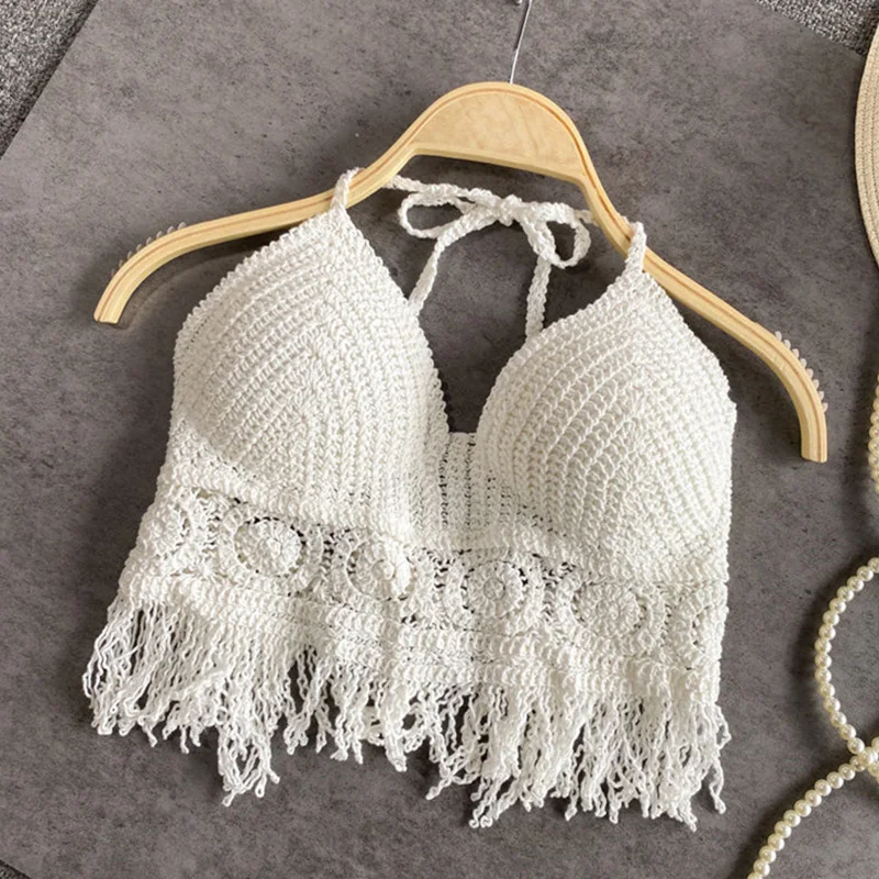 Heidi-Mode | Häkel Bikini Bh Im Boho Stil mit Quaste - Image 4