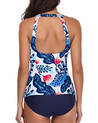 Heidi-Mode | Hochgeschlossenes Halter Scoop Back Tankini mit Shorts - Image 2