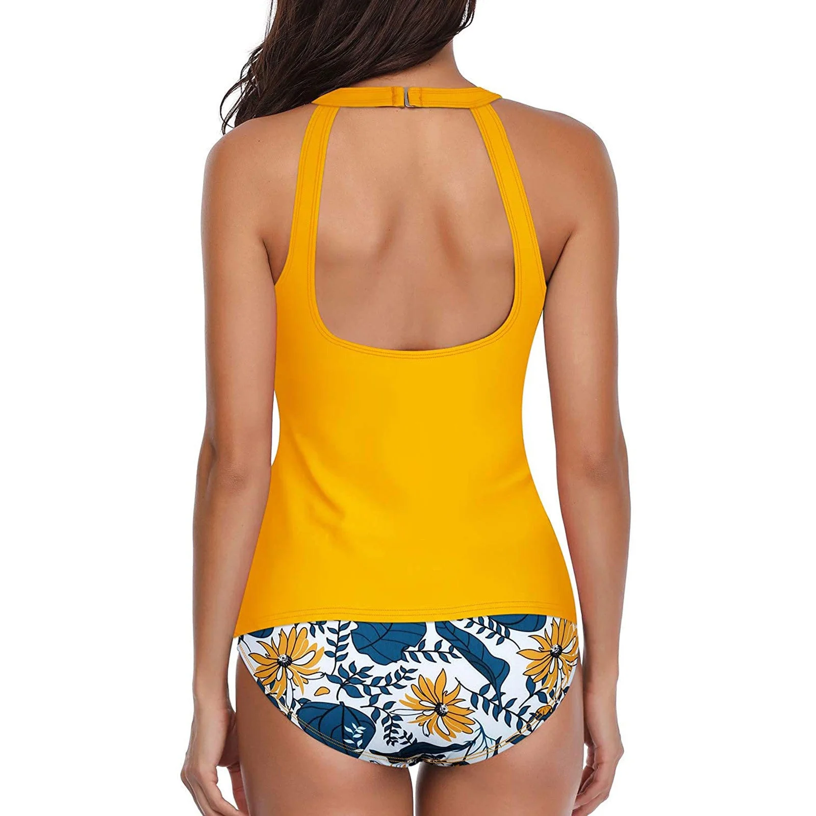 Heidi-Mode | Hochgeschlossenes Halter Scoop Back Tankini mit Shorts - Image 5