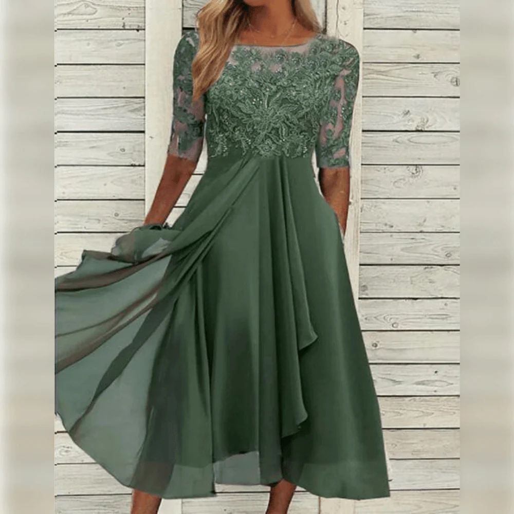 Heidi-Mode | Hochzeitsgast Kleid Elegante Midi - Image 3