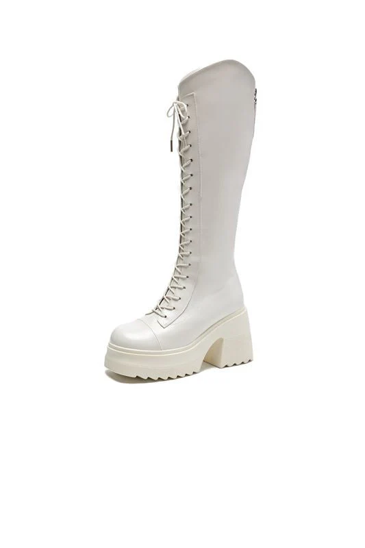 Heidi-Mode | Hohe Stiefel Damenstiefel mit Schnürung und Robuster Ferse - Image 15