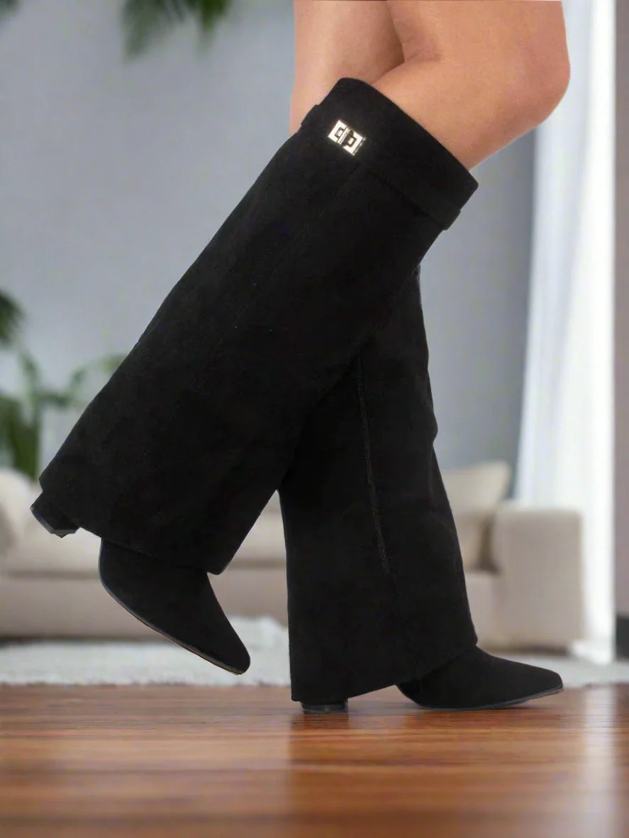 Heidi-Mode | Hohe Stiefel für Damen mit Verstecktem Absatz und Modernem Design