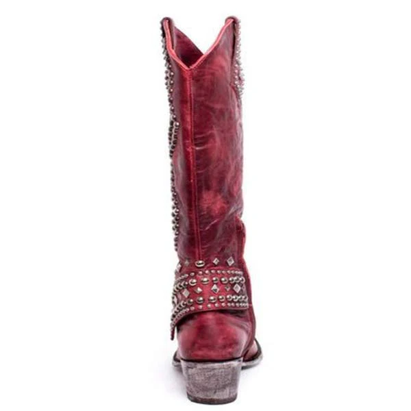 Heidi-Mode | Hohe Stiefel mit Metallnieten und Kobigem Absatz - Image 12
