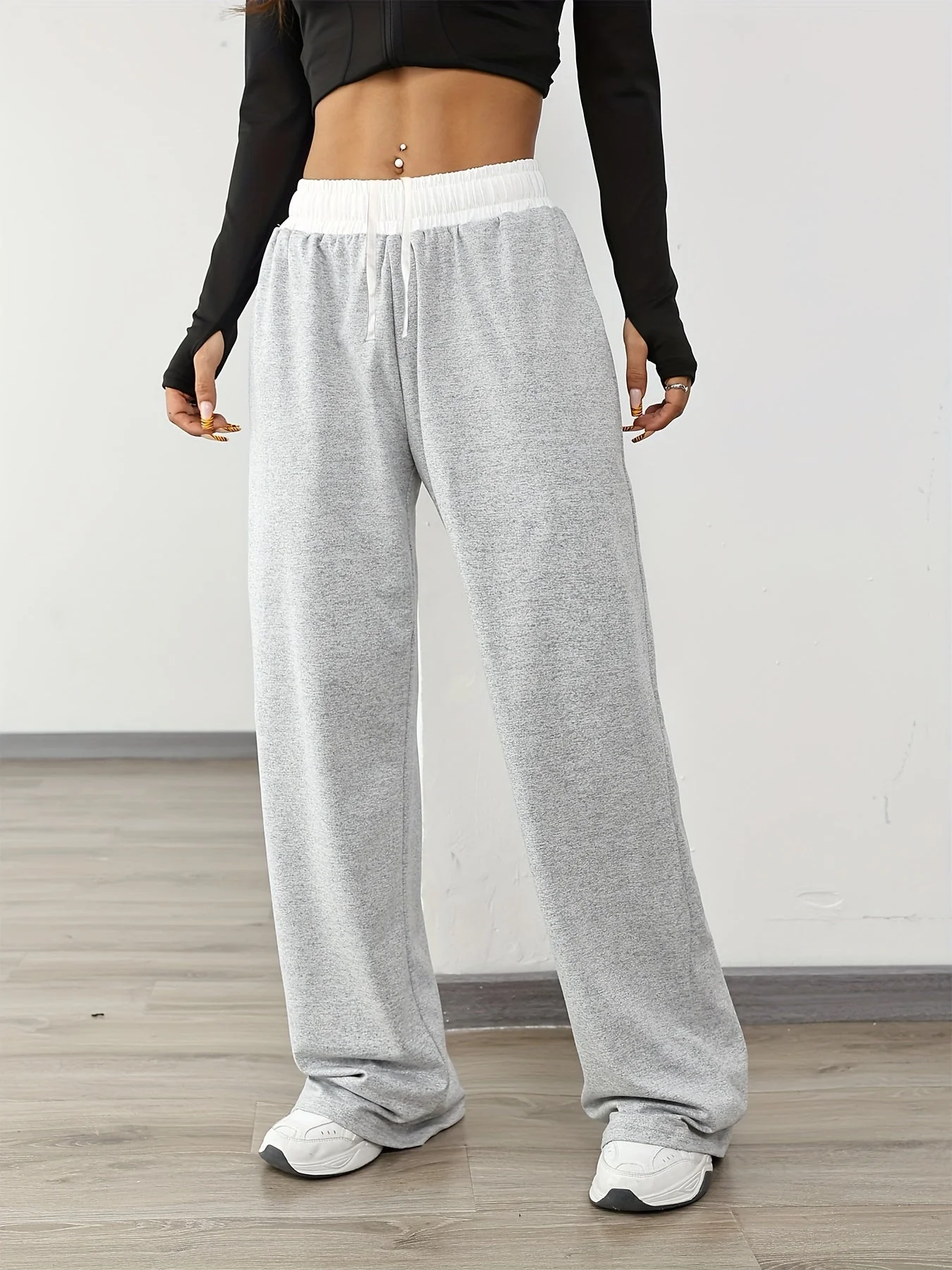 Heidi-Mode | Hohe Stretch Farbkombination Trainingshose mit Taschen - Image 12