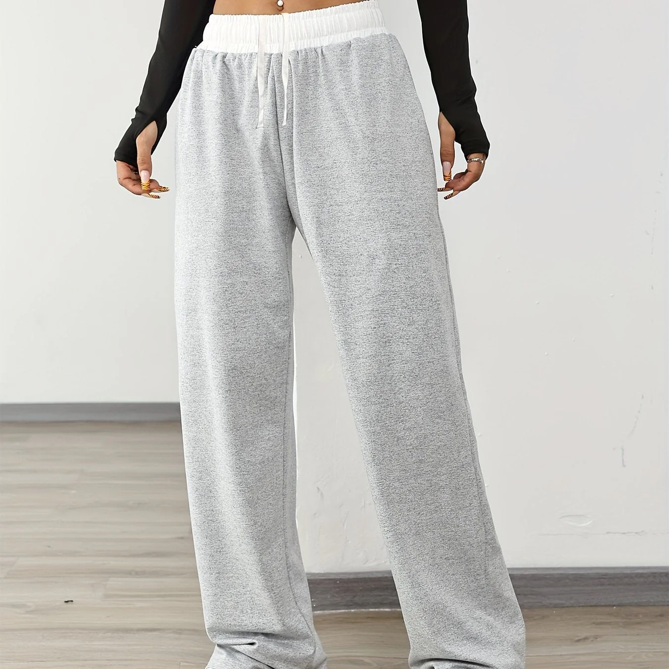 Heidi-Mode | Hohe Stretch Farbkombination Trainingshose mit Taschen - Image 8