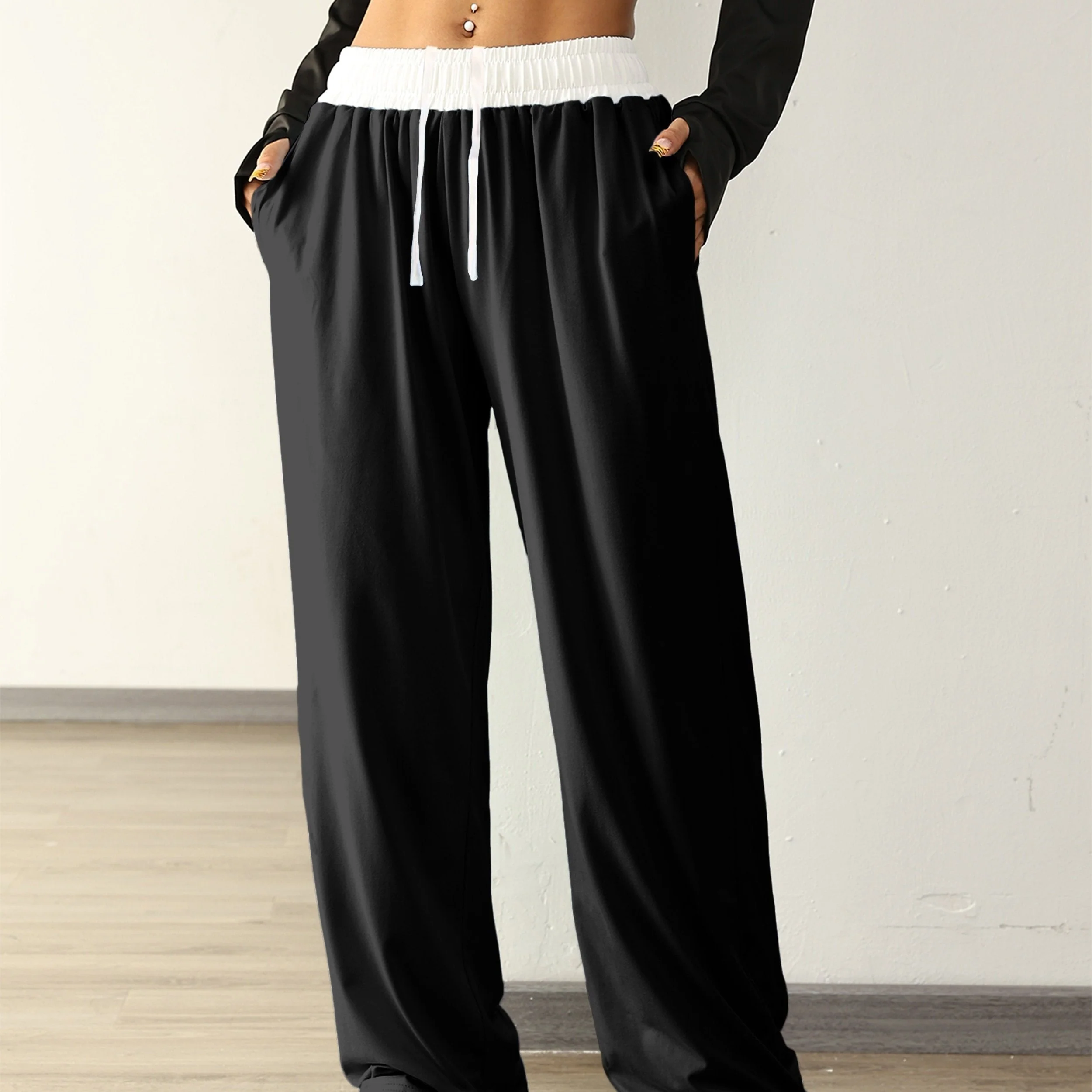Heidi-Mode | Hohe Stretch Farbkombination Trainingshose mit Taschen - Image 9