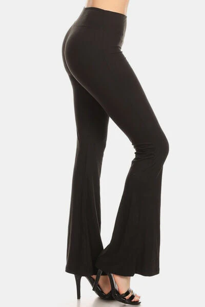 Heidi-Mode | Hohe Taille Ausgestellte Leggings Schwarz - Image 3