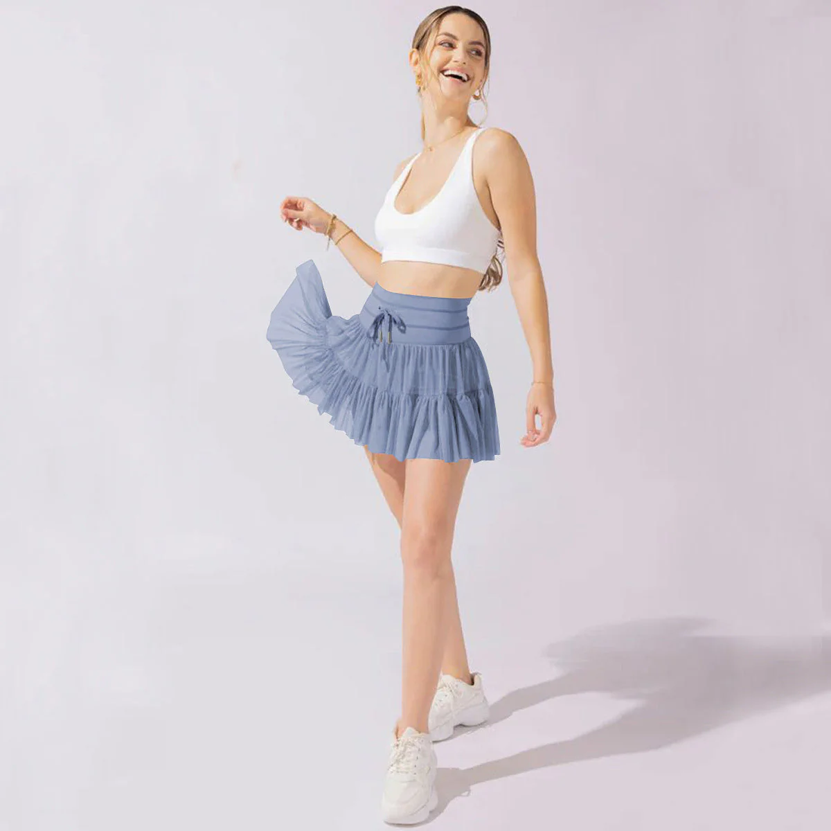 Heidi-Mode | Hohe Taille Minirock mit Sicherheitsshorts - Image 3
