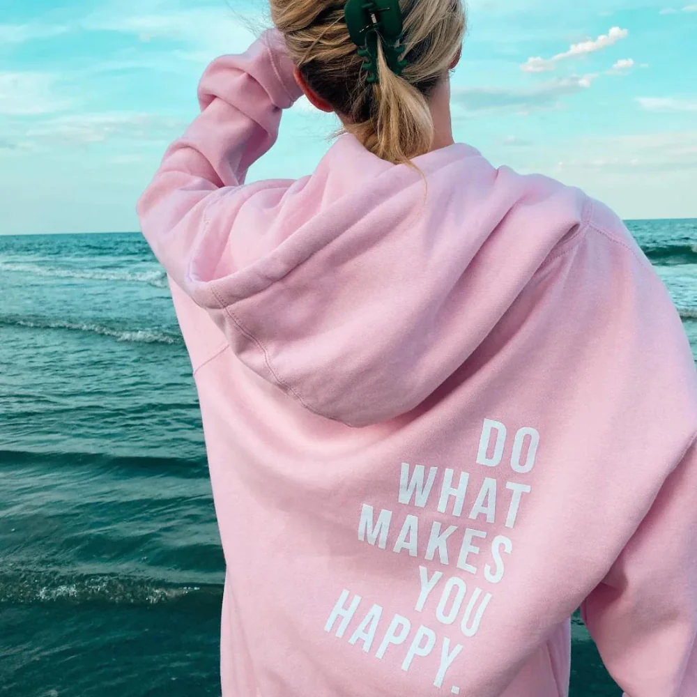 Heidi-Mode | Hoodie mit Happy-Statement