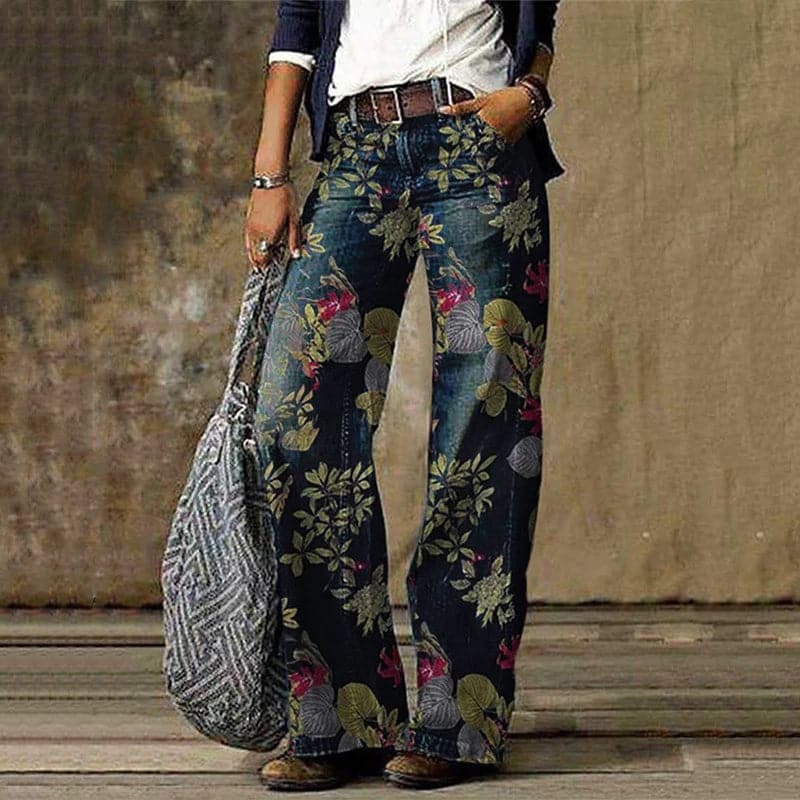 Heidi-Mode | Hose Hochgeschnitten Wide Leg Blumenmuster Luftig und Komfortabel - Image 2