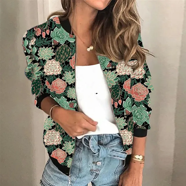 Heidi-Mode | Bedruckte Jacke mit Reißverschluss
