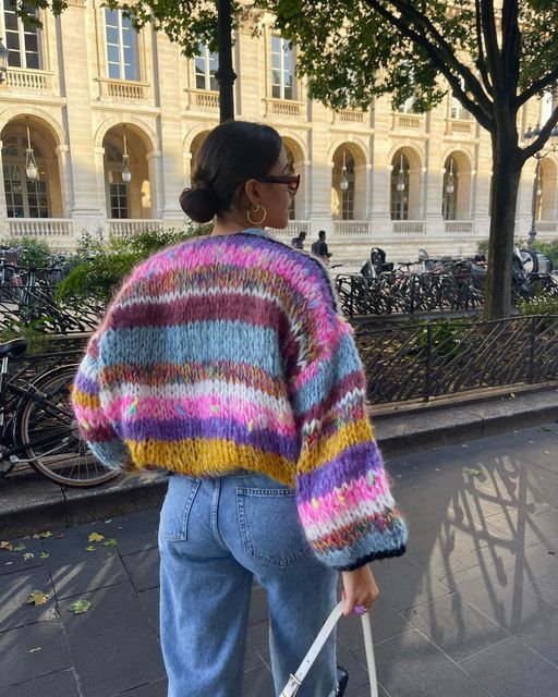 Heidi-Mode | Gestreifter Offener Pullover - Image 2