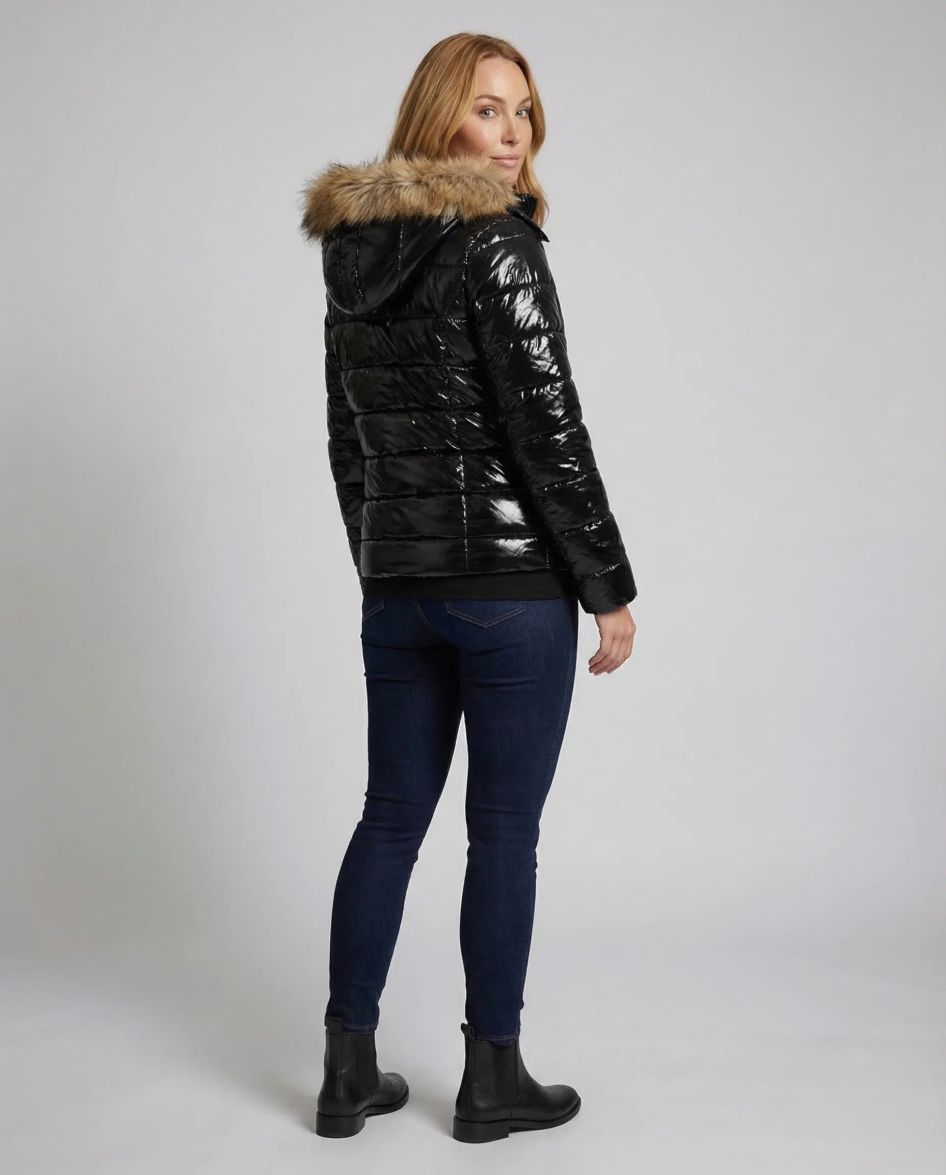 Damen Polyester Winterjacke mit Pelzkragen & Stilvoll | Heidi-Mode - Image 3