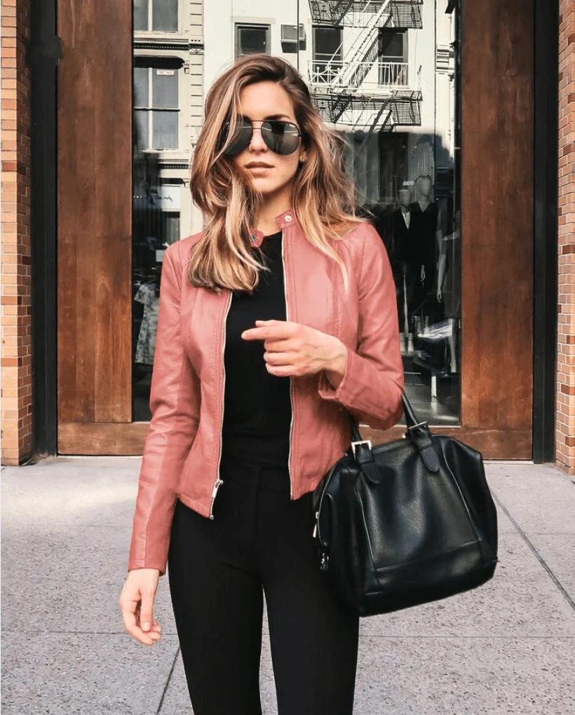 Heidi-Mode | Jacke Damen Slim Fit Lederjacke Damen Perfekt für Den Herbst Trendy & Lässig - Image 10