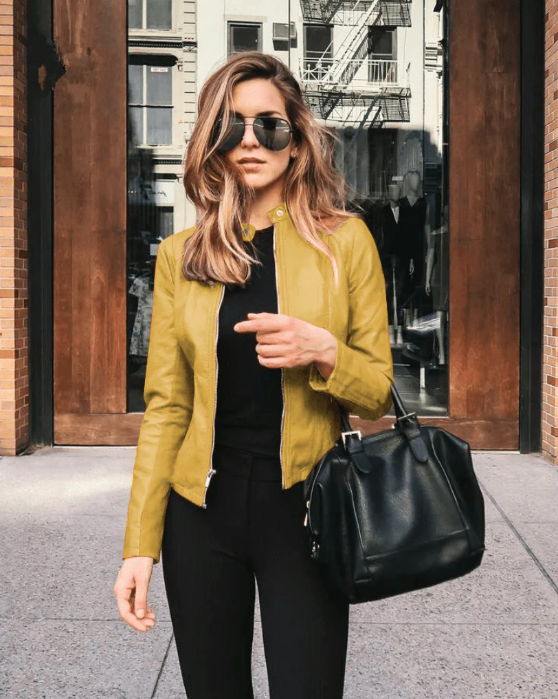 Heidi-Mode | Jacke Damen Slim Fit Lederjacke Damen Perfekt für Den Herbst Trendy & Lässig - Image 11