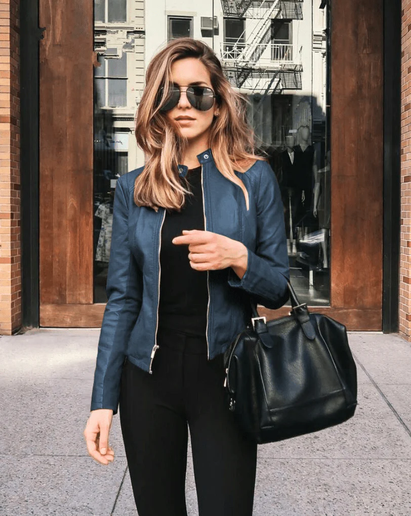 Heidi-Mode | Jacke Damen Slim Fit Lederjacke Damen Perfekt für Den Herbst Trendy & Lässig - Image 4